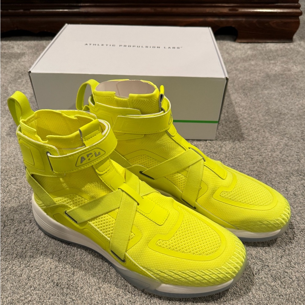 APL Men's High-Top Sneakers in Neon Yellow